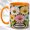 Orange, variant on Pastel Daisy Coffee Mug, Flower Vase Mug, Ceramic 11 oz