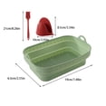 thumbnail image 4 of Inteprter Cesta de silicona para freidora de aire, bandeja reutilizable, forma cuadrada, Pizza, resistente al calor, bandeja para hornear Herramientas y accesorios para hornear 3 piezas/verde, 4 of 6