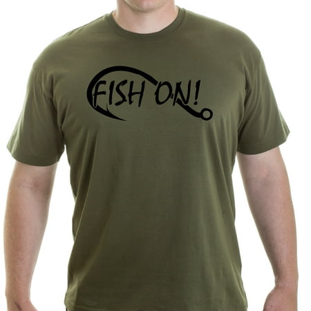 Grab A Smile Fish On Fishing Hook Short Sleeve Men's 100% Cotton (Best Fly Fishing Shirts)