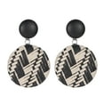 thumbnail image 7 of Opolski Women Boho Dangle Earring Studs with Rustic Design Geometric Round Button Woven Straw Dangle Stud Earrings Jewelry for Party Banquet Bar Club, 7 of 7