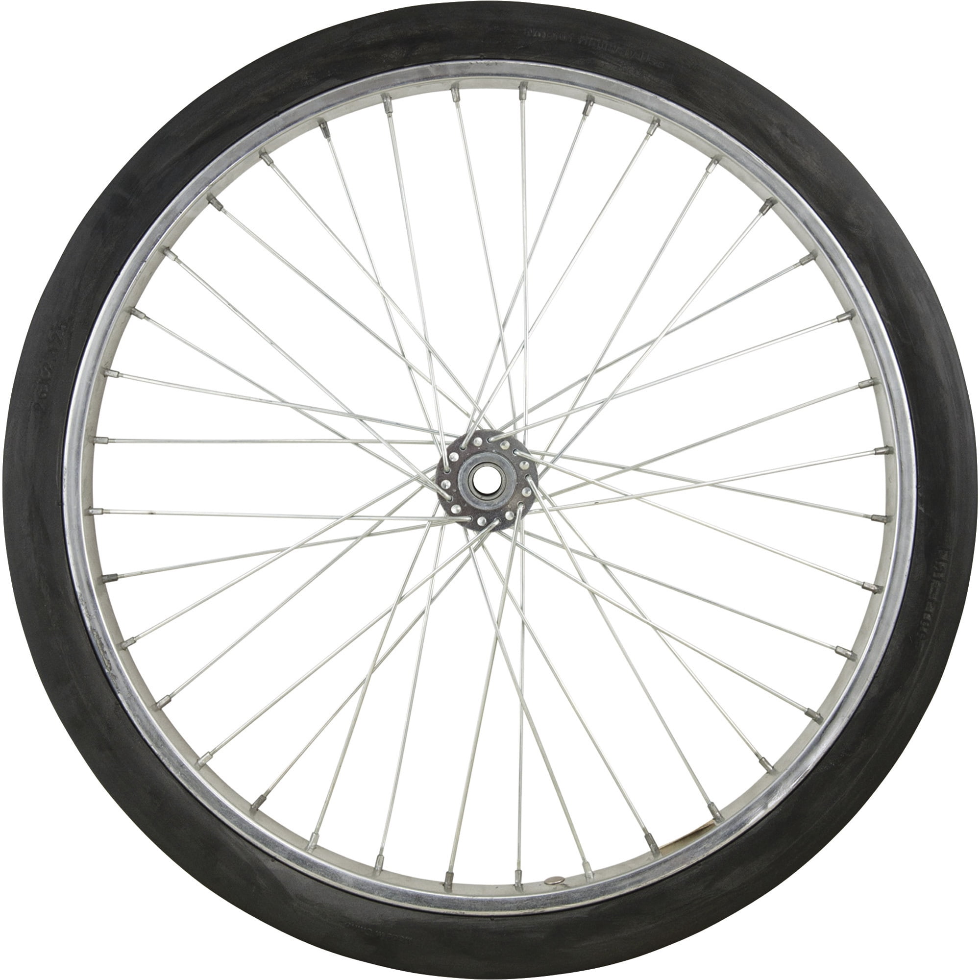 Marathon Tires Flat-Free Tire on Steel Spoke Rim, 3/4in. Bore, 26 x 2.125in.