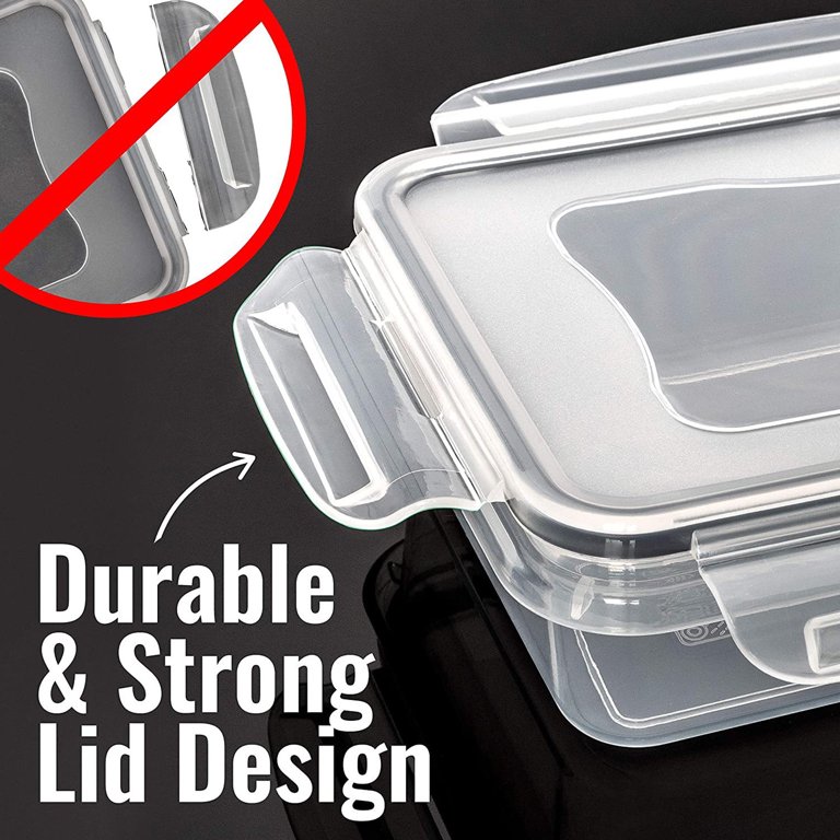 Pro Grade BPA-Free Plastic Containers with Lids 50ct. 12oz Leakproof  Microwavable Portion Container for To-Go Orders, Food Prep and Storage.  Reusable