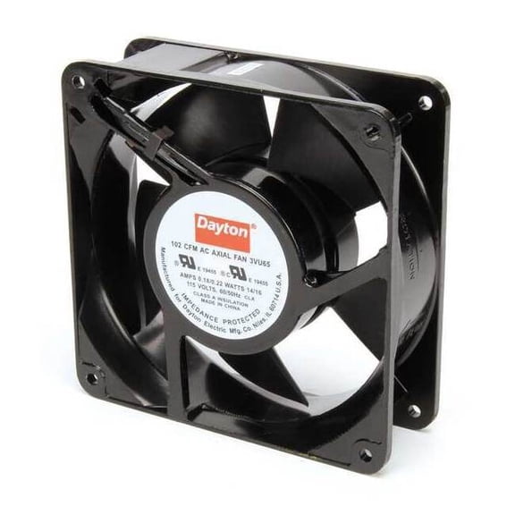 Dayton Axial Fan, Square, 115V AC, 1 Phase, Cast Aluminum, 4 11/16 in W. 3VU65
