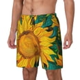 thumbnail image 1 of Balery Vibrant Sunflower Painting Bañador para hombre, shorts de playa de secado rápido con entrepierna y forro de compresión-Medium, 1 of 6