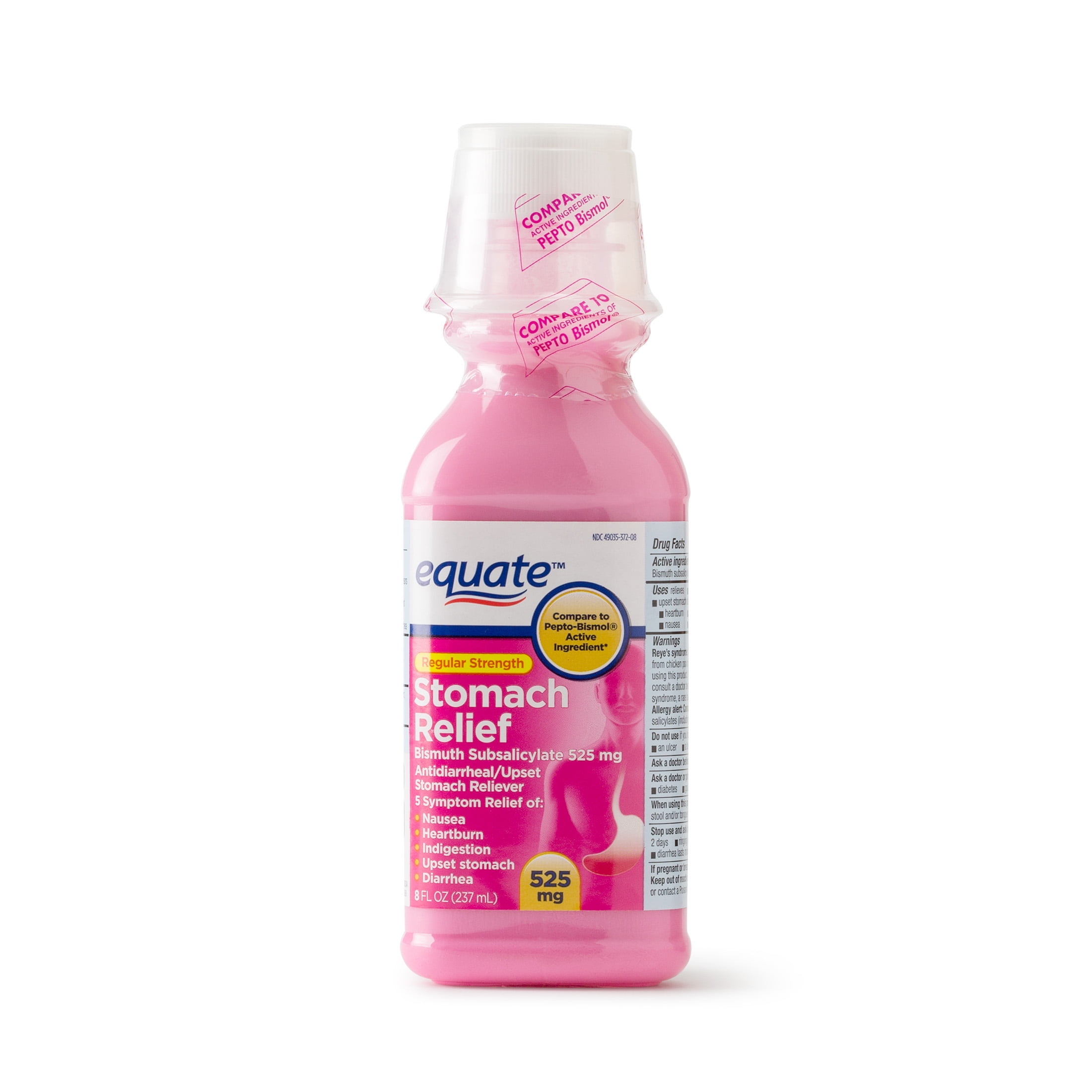 Equate Regular Strength Stomach Relief Liquid, 262 mg, 8 Oz