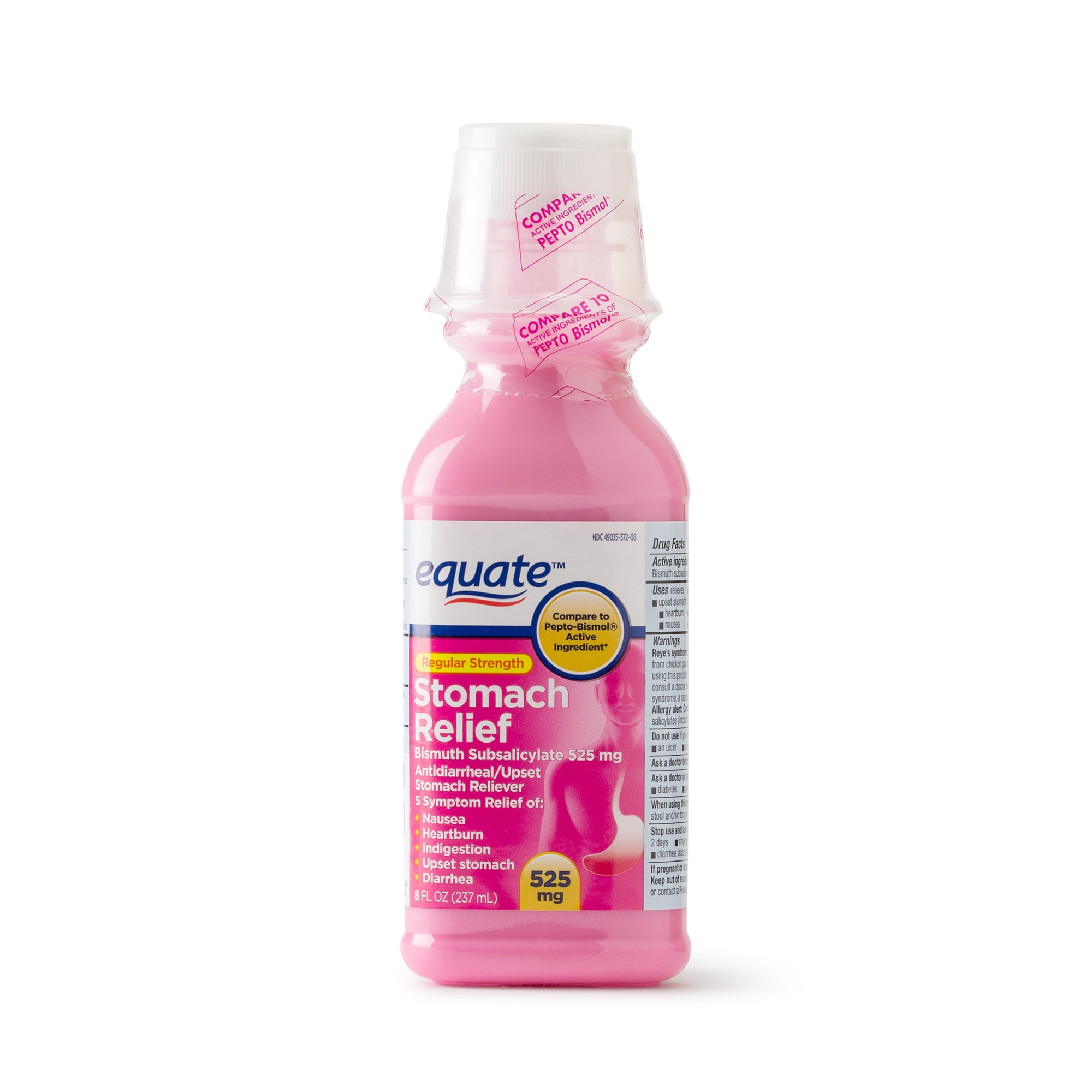 Equate Regular Strength Stomach Relief Liquid, 262 mg, 8 Oz