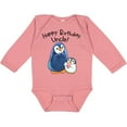 thumbnail image 3 of Inktastic Happy Birthday, Uncle Cute Penguins Boys or Girls Long Sleeve Baby Bodysuit, 3 of 5
