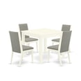 thumbnail image 2 of East West Furniture Oxford 5-piece Wood Dining Table Set in Linen White, 2 of 6