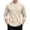 Beige, variant on XRoczxe Men's Thermal Waffle Knit Long Sleeve T-Shirt, Crew Neck Slim Fit Textured Henley Top, Casual Basic Undershirt for Fall Winter Layering