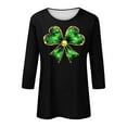 thumbnail image 4 of Craaazy Women's 3/4 Sleeve St. Patrick's Day Tshirts Casual Printed Pullover Tops Gifts, 4 of 5