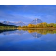 thumbnail image 2 of Talbot Frank, Christopher 14x12 Gold Ornate Wood Framed with Double Matting Museum Art Print Titled - WY, Grand Tetons Grand Tetons reflecting autumn, 2 of 4