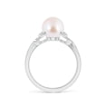 thumbnail image 2 of ANGARA Japanese Akoya Cultured Pearl Crossover Shank Engagement Ring in 14K White Gold for Women | June Birthstone, Birthday, Anniversary, Jewelry Gift for Women | Pearl Ring, 2 of 8