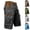 Black, variant on Mens Vintage Cargo Combat Shorts with Multi Pockets, Heavy Duty Denim Half Pants Casual Knee Length Jeans Contrast Color Patchwork Denim Shorts Summer Holidays Cargo Trousers