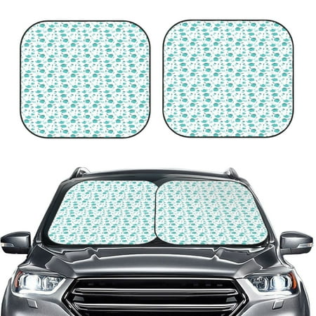 Daiia Utensiles 2PCS Car Windshield Sun Shade Foldable Sun Shield for Car Front Window Auto Sun Blocker Visor Protector Universal for Truck SUV Pickup-Medium
