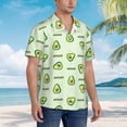 thumbnail image 3 of Fotbe Green Avocado Camisa Hawaiana para Hombre Unisex – Camisa Casual de Verano con Botones de Manga Corta de Algodón y Lino,Medium, 3 of 7