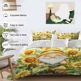 thumbnail image 3 of 3 Piece Sunflower Gnomes Duvet Cover Set Queen Size, Microfiber Comforter/Quilt Cover with Corner Ties and 2 Pillowcases, Spring Summer Botanical Florals All Season Soft Bedding with Zipper Closure, 3 of 8