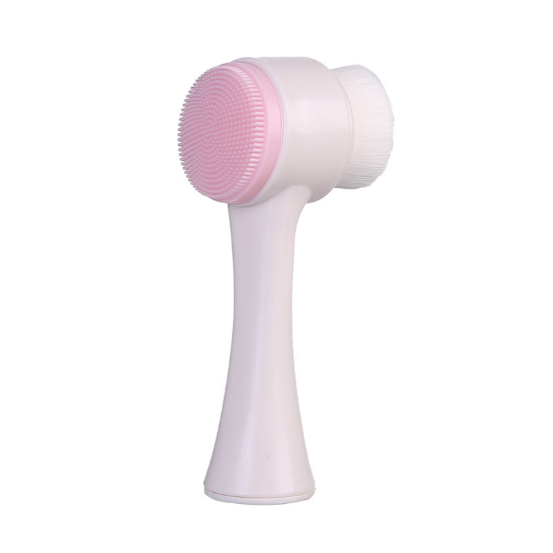 Face Brush Manual Facial Cleansing Brush Dual Face Soft Furs Silicone Brush For Facial Massage