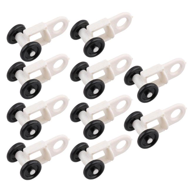 pitrice 10Pcs Curtain Track Glider Rail Slide Rolling Runner Hook Ceiling Carrier 2#-30mm