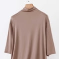 thumbnail image 4 of Ohufall Women's Modal Pajamas Half Sleeve High Neck Tops Soft Comfortable Solid Color Lounge Pajama Tops, 4 of 4