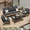 Dark Grey, variant on JFHID Outdoor Patio Furniture Sets on sale,4 PCS Conversation Bistro Sets with Rocking Chair & Coffee Table (Dark Grey)
