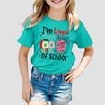 thumbnail image 2 of Back To School Shirts for Girls Round Neck Short Sleeve T-Shirt Letter Print Pullover Tops Funny T-Shirt Boys & Girls Shirts Mint Green,6-7 Years, 2 of 4