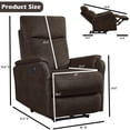 thumbnail image 6 of Electric Recliner Chair, Leather Recliners with USB Ports for Home Theater Seating, Dark Brown, 6 of 9