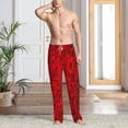 thumbnail image 2 of Susaid Red Rose Print Mens Pajama Pants Set Sleep & Lounge Pants, PJ Bottoms with Pockets and Button Fly-3X-Large, 2 of 6