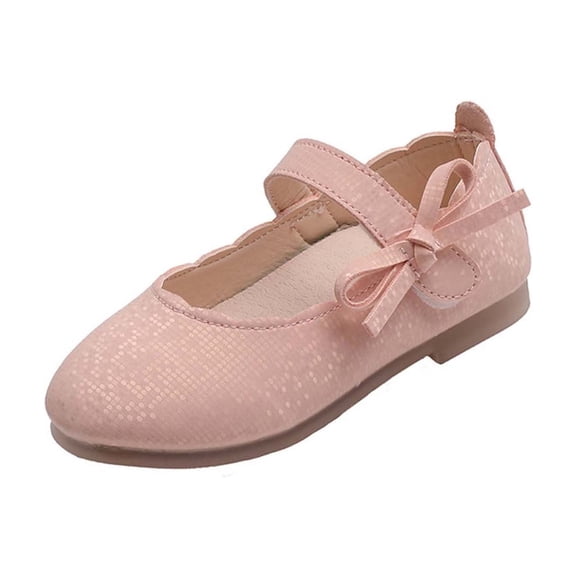 FAHXNVB Girls Mary Jane Shoes Solid Color Bow Soft Sole Dress Shoes Shoes Wedding Birthday Party Summer Cute Princess Shoes 1.5-7 Years