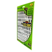 Hy-Ko 1 inch Vinyl Black and White Self-Adhesive Sticker Letters and Numbers Set, 96 Pieces
