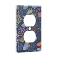 thumbnail image 2 of Yayeee Duplex Wall Plate 1-Gang 4.5"x2.7" Home Receptacle Light Switch Decorative Outlet Cover, Cartoon Ocean Pattern, 2 of 7
