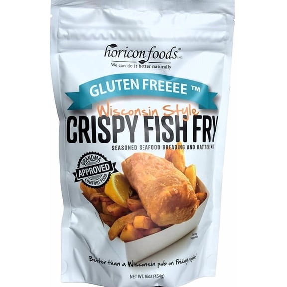 Glutenfreeee Wisconsin Style Crispy Fish Fry Mix, 16oz Seasoned Breading