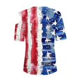 thumbnail image 4 of SELONE Women Casual Tops Patriotic Plus Size Short Sleeve Crewneck Cold Shoulder Memorial Day Apparel Red White Blue Wear Clothes Fourth of July Gifts Activewear S, 4 of 7