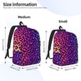 thumbnail image 3 of Naloa Leopard Neon Rainbow Gradient Canvas Backpack for Men Women Rucksack Casual Travel Daypack College Tote Satchel Bookbag for Teens-Medium, 3 of 7