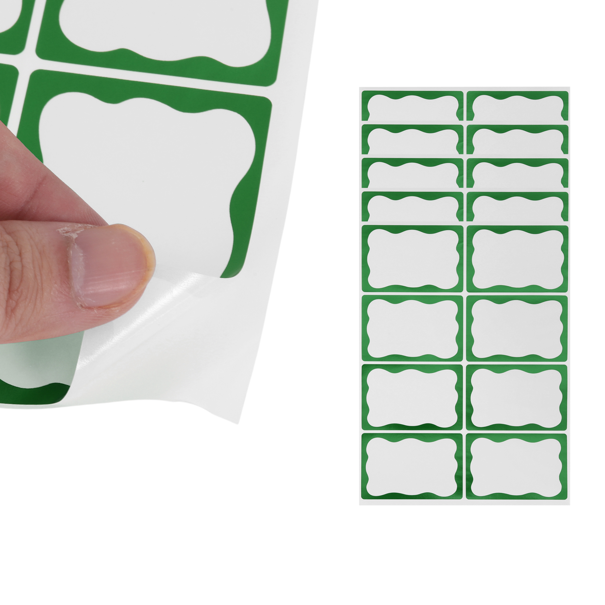 Unique Bargains Handwritable Gift Stickers 3"x2" 6PCS Foil Green