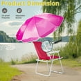 thumbnail image 6 of Tcbosik Folding Beach Chair with Detachable Umbrella, Lightweight & Portable Camping Chair with Metal Frame for Sand, Lawn, Backyard, 265lbs Capacity, Pink, 6 of 8