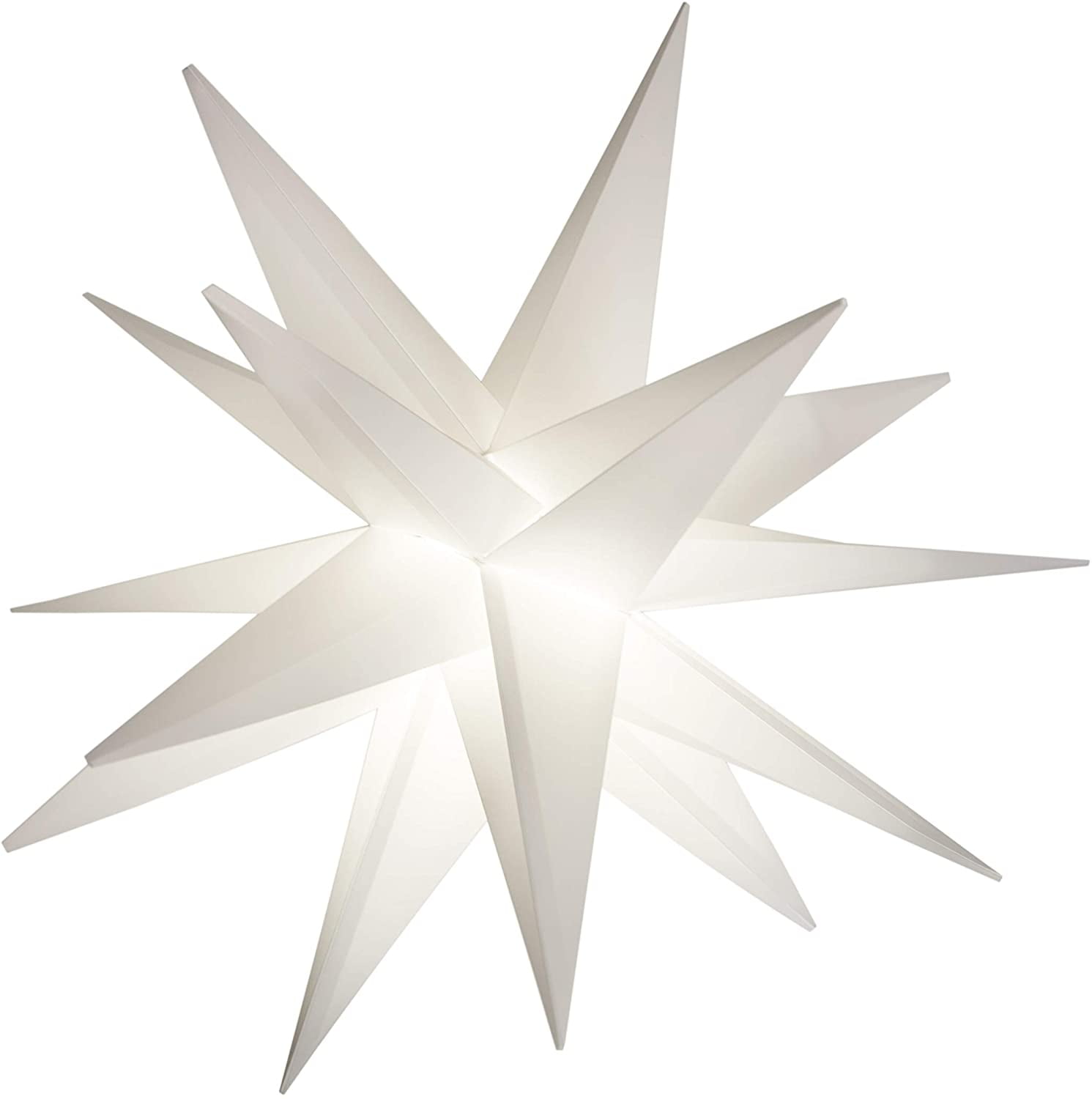 Moravian Star Frosted Glass Christmas Tree Topper 7" Holiday 