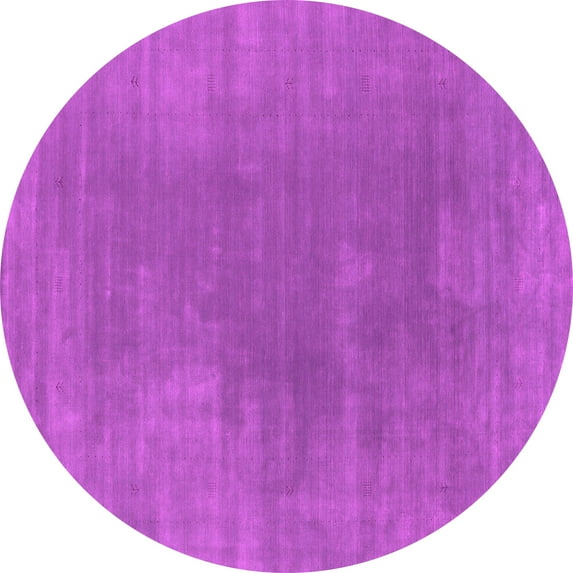 Ahgly Company Indoor Round Abstract Pink Contemporary Area Rugs, 6' Round