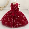 thumbnail image 2 of WEAIXIMIUNG Robes pour Filles 12-14 Robes Tendance pour Bébés Filles Concours Flocon de Neige Nœud Papillon Robe de Fête de Noël Formelle pour Tout-Petits 6-7 Ans, 2 of 9