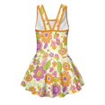thumbnail image 5 of COEQINE Girls One Piece Swimsuit with Attached Liner, Scoop Neck V-Back Swim Dress for Swim Lessons, Polyester Spandex Bathing Suit for Girls 3-4 Year Olds, Orange Hippie Flower, 5 of 8