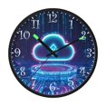 thumbnail image 2 of Voice Activated Clock with Glow Light 12 Inch Large Silent Wall Clock Battery Operated for Home Decor Glowing Cloud Icon, 2 of 8