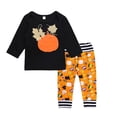 thumbnail image 2 of Bebé niña niño ropa Halloween manga completa calabaza camiseta + pantalones a rayas traje 24 meses perfke Camiseta de Halloween con pantalones, 2 of 9