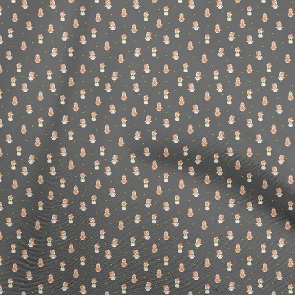 oneOone Polyester Spandex Gray Fabric Christmas Diy Clothing Quilting Fabric Print Fabric By Yard 56 Inch Wide
