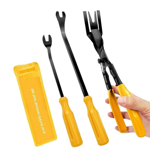Kit Avanzado de Herramientas para Quitar Molduras de Automóviles, Juego de 3 Alicates para Sujetar Paneles con Bolsa de Almacenamiento para Tapicería y Tablero de Instrumentos.