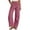 Hot Pink(Pants), variant on No Boundarie Wide Leg Pants for Women Cotton Linen Button Front Elastic Waist with Pockets Work to Weekend Loose Lounge Pants