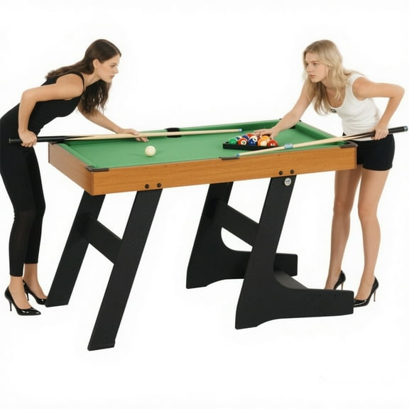 YIYADO Portable Pool Table, Foldable Billiards Game Set - 38.25 in Pool Table w/Balls, Cues & Accessories, Green