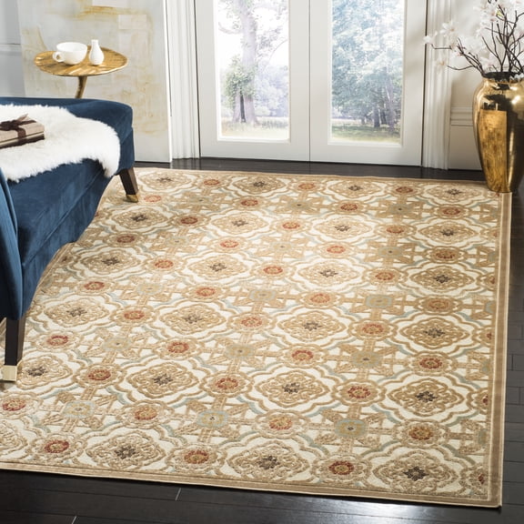 SAFAVIEH Martha Stewart Imperial Palace Geometric Area Rug, Taupe/Cream, 5'3" x 7'6"