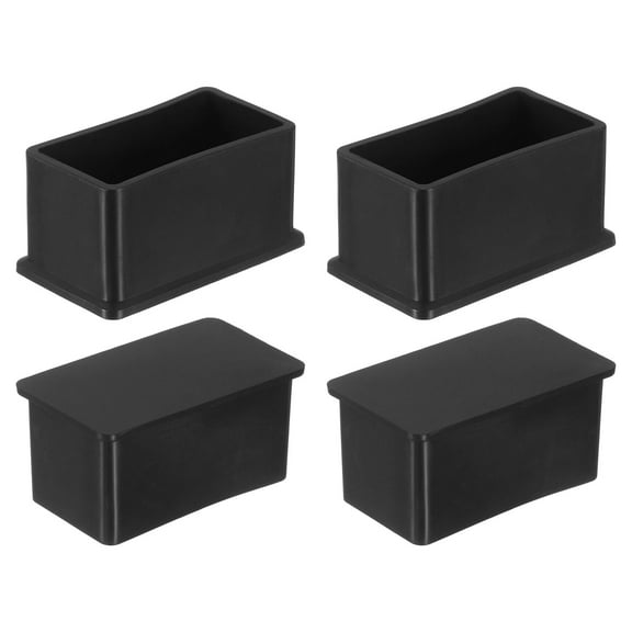 Rubber Furniture Leg Caps, 4Pack 50x25mm Rectangle Chair Leg Tips Caps