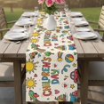 thumbnail image 4 of Colorful Children's Day Table Runner 90 Inches, Car Tree Stars Modern Abstract Art Bed Runner Dresser Scarves Tabletop for Indoor Outdoor Parties/Ceremony/Banquet, 13" x 90", 4 of 9
