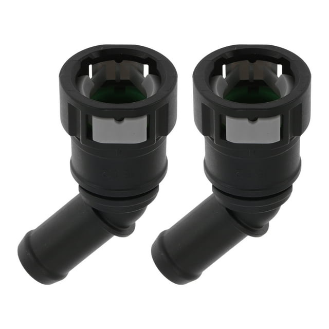 Conector rápido de línea de combustible de 35/64" para manguera ID para conector macho SAE de 5/8" con codo de 45 grados, accesorios de sellado de plástico negro y gris