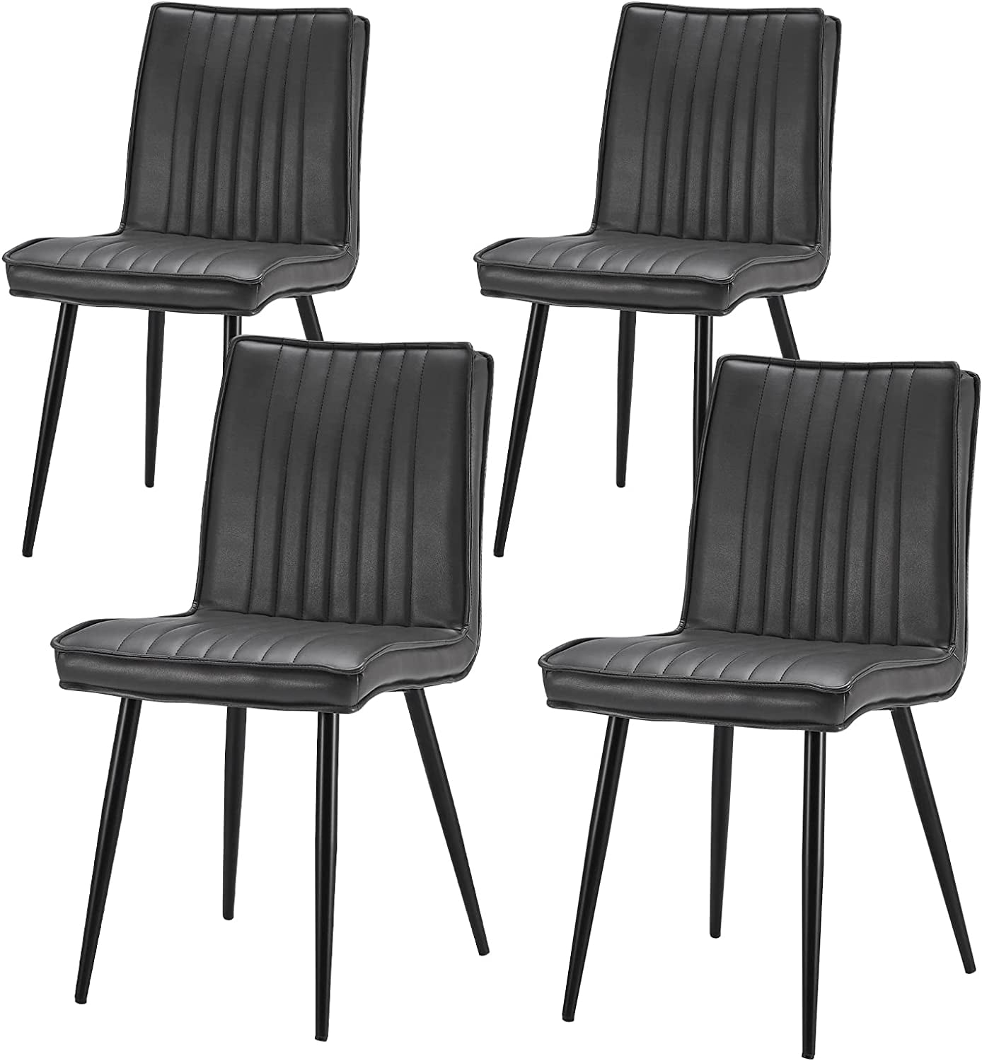 CLIPOP Faux Leather Dining Chair Set of 4 Upholstered Modern Kitchen